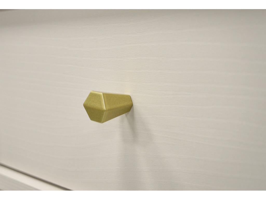 Coffee table with 1 drawer - 100 cm - beige with gold legs Vertchez