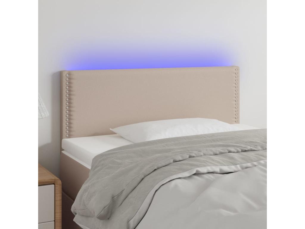 Cappuccino LED Headboard 80x5x78/88 cm Faux Leather
