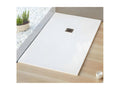 Extra-flat 70x170 cm shower tray, Vertchez rectangular slate-effect surface, white