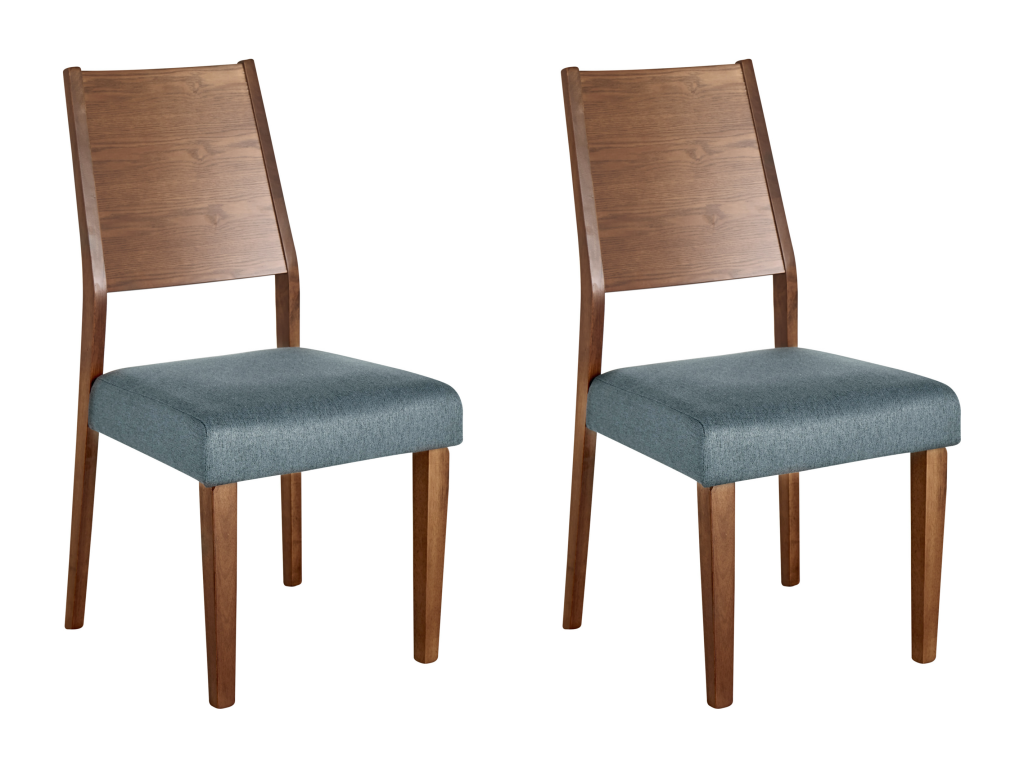 Set of 2 Vertchez Grey Wood Dining Chairs