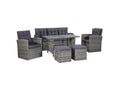 6-piece grey wicker resin garden furniture set from Vertchez
