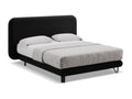 Upholstered bed with velvet mattress 140x200 - black - Vertchez