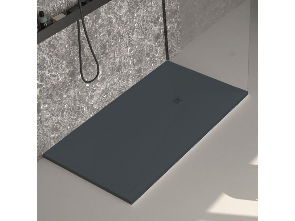Vertchez Plus smooth anthracite shower tray with colored grid - 80x70 cm