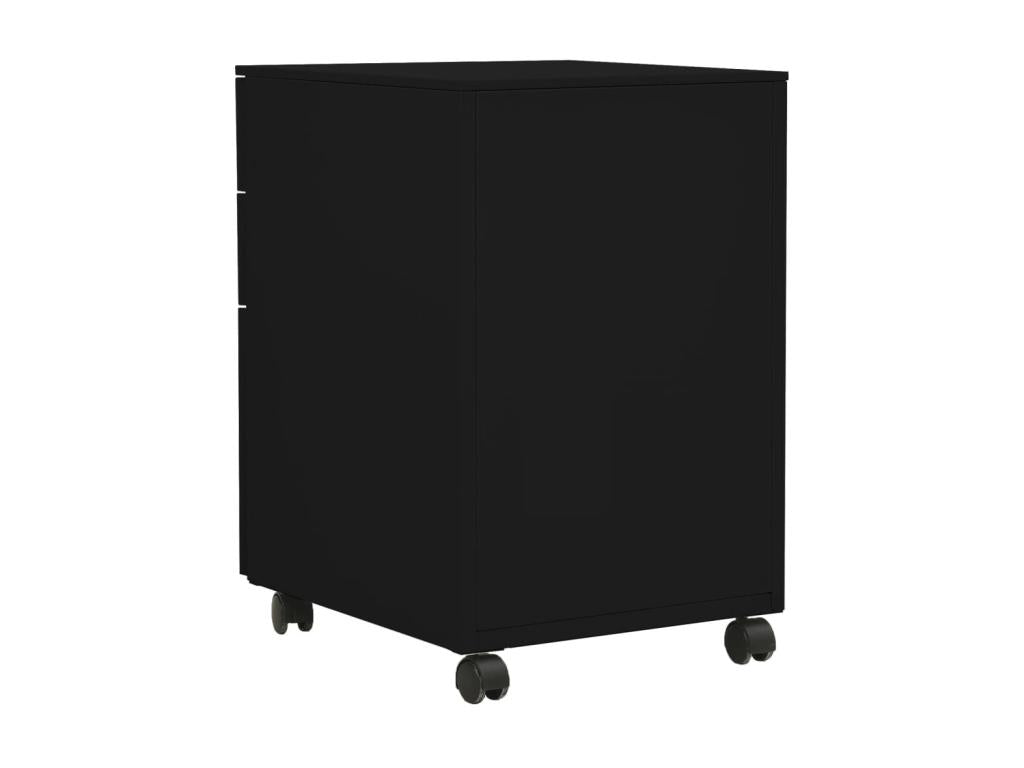 Mobile filing cabinet, black, 39x45x60 cm, steel