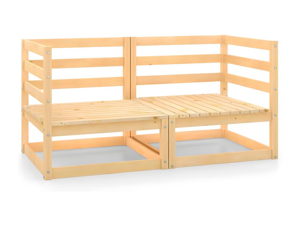 2-piece garden corner sofas, solid pine wood