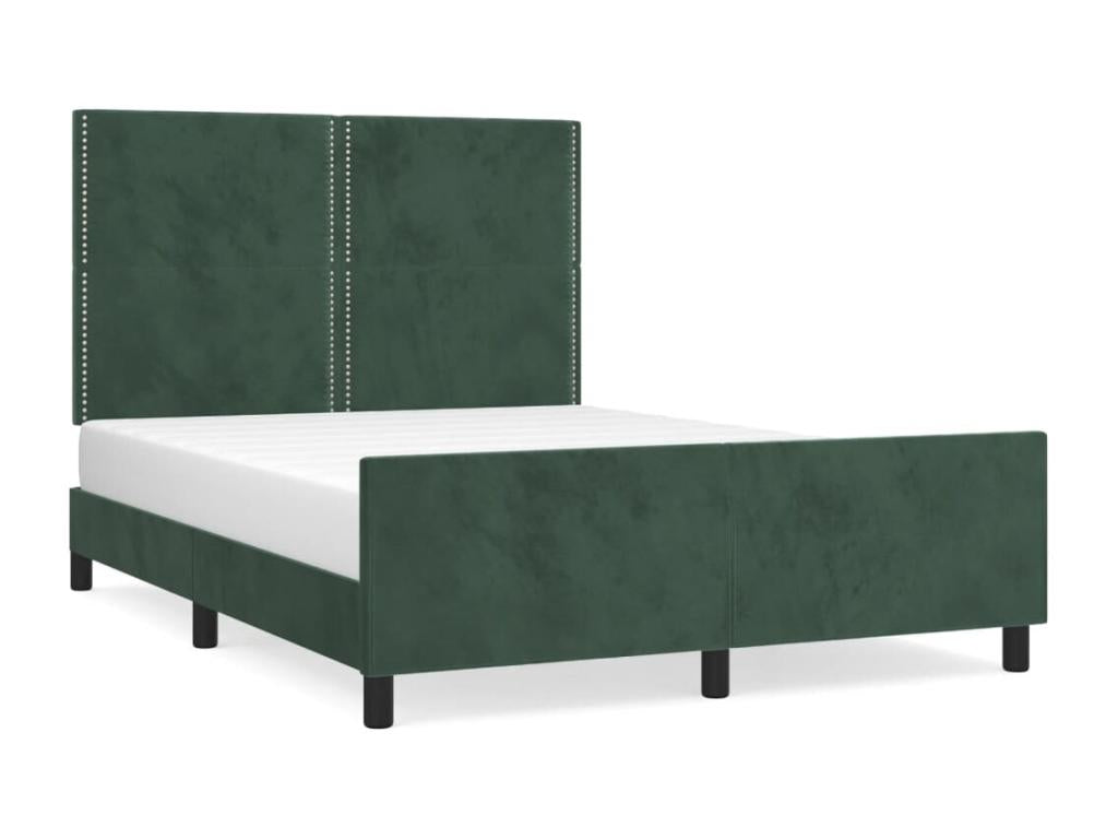 Dark green velvet bed frame (mattress not included) 140x200 cm