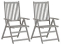 Set of 2 reclining garden chairs and cushions, Bois Vertchez