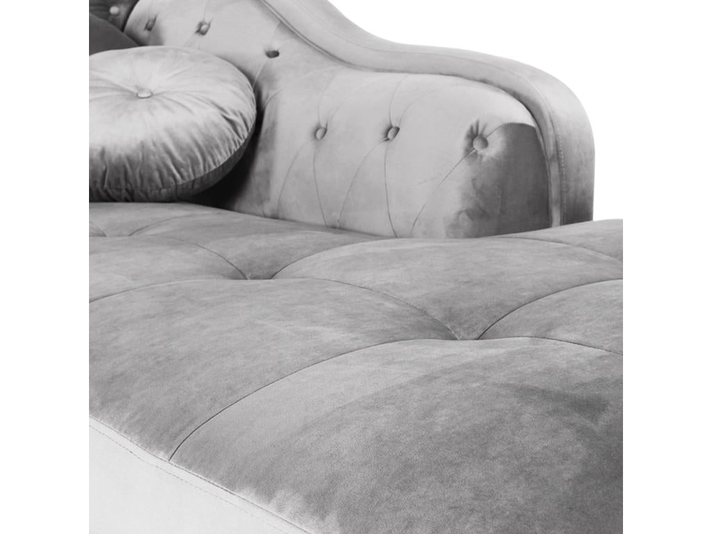 Right-hand corner sofa in green silver velvet, green style