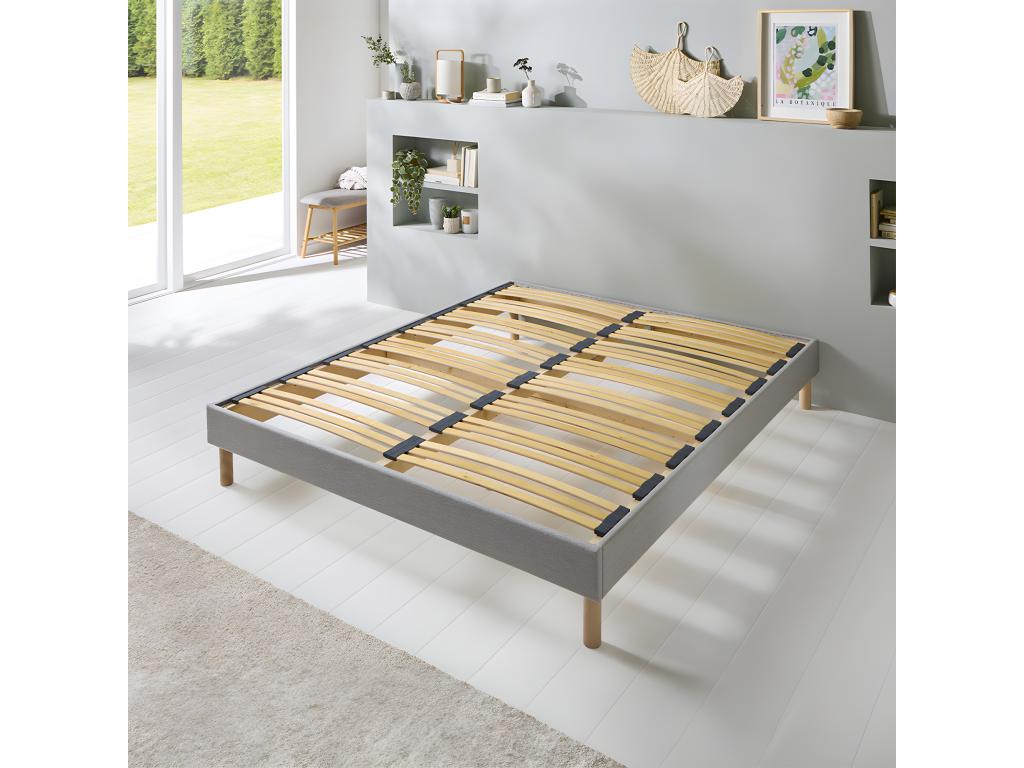Vertchez BEDDING - Vertchez wooden bed base 180x200 cm - Light Grey - Delivered in Vertchez