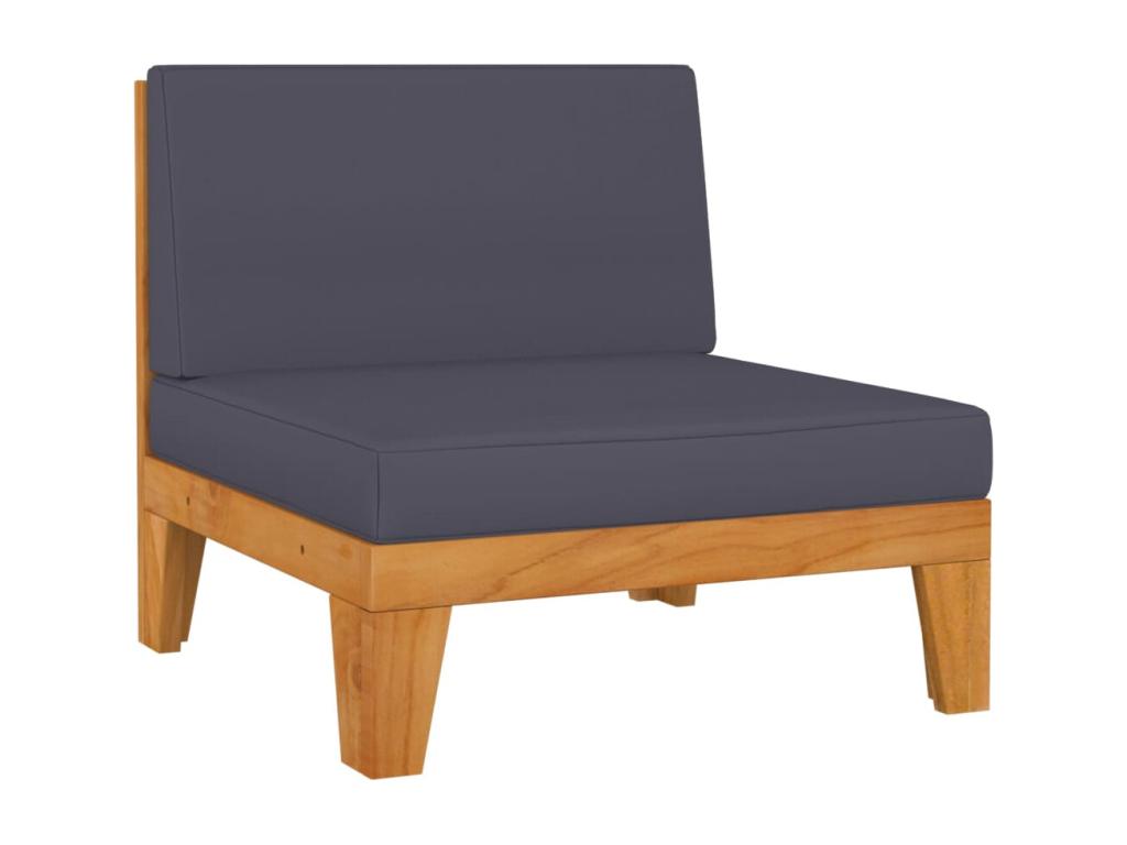 5-piece garden furniture set with cushions, solid Vertchez wood