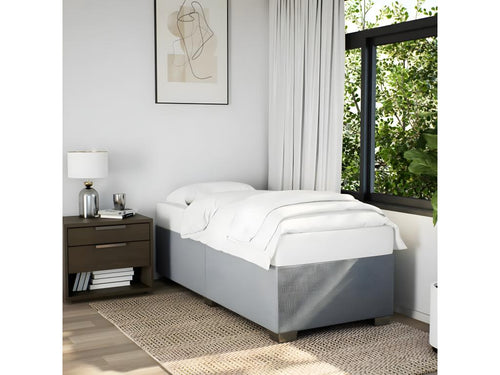 Light Grey Bed Frame 100x200 cm Fabric