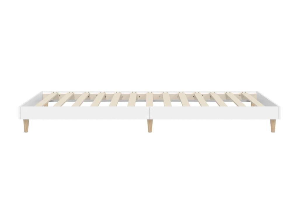 Bed frame without mattress, white, 75x190 cm, engineered wood