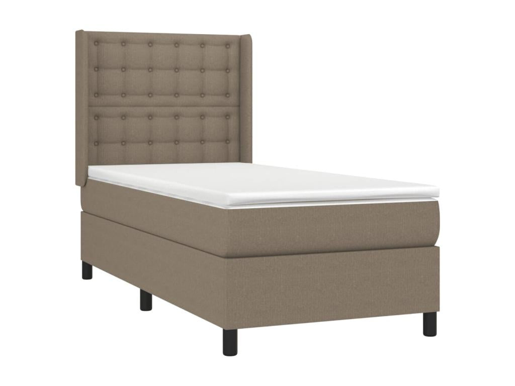 Vertchez 90x200 cm upholstered bed base with mattress, fabric