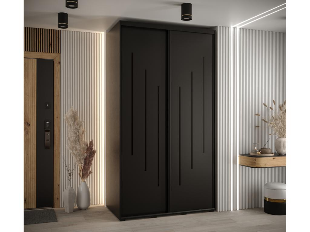 Vertchez 8-Door Sliding Wardrobe 235.2/140/45 2 Doors Black/Black/Black