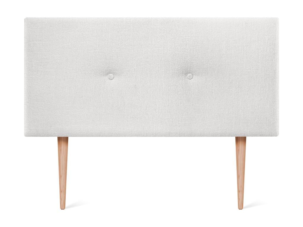Meublita Natural Wool Headboard with Buttons 95x105cm with Legs for 90cm Beds - White