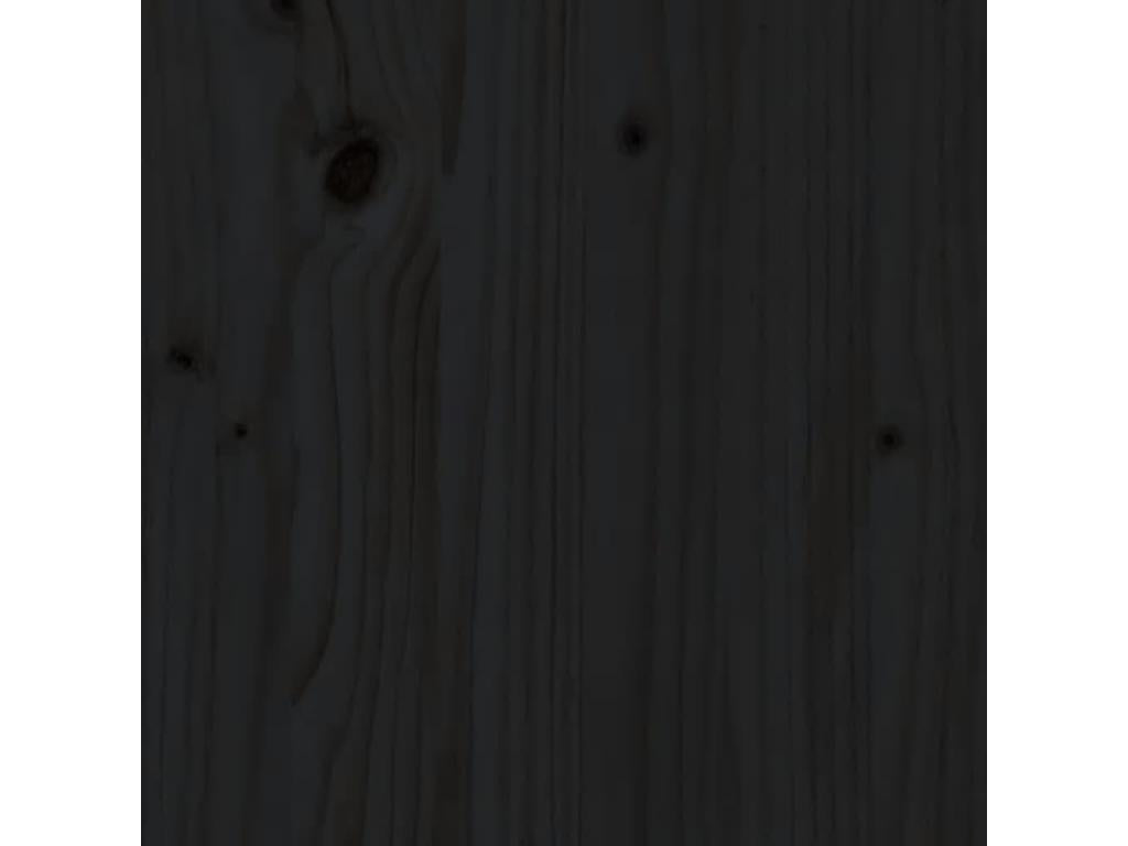 Black headboard 206x4x100 cm Solid pine wood
