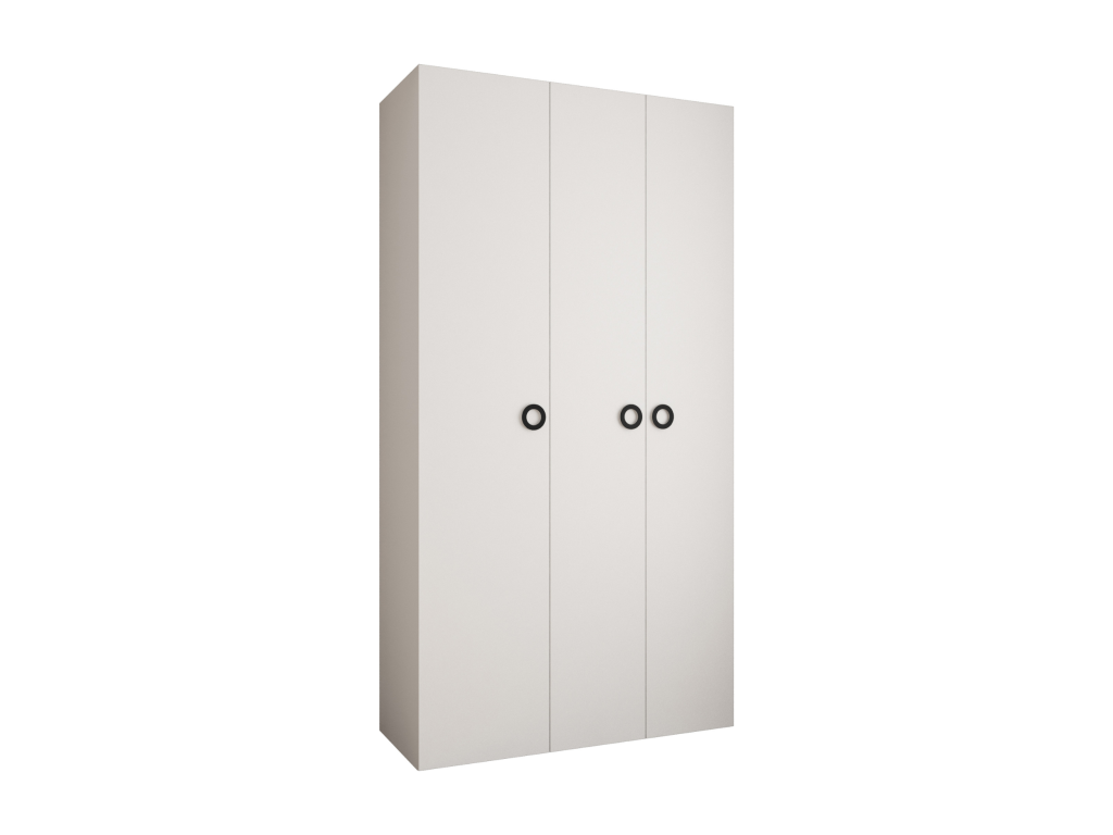 Como 1 245.5/130/40 3-door hinged wardrobe, white/black