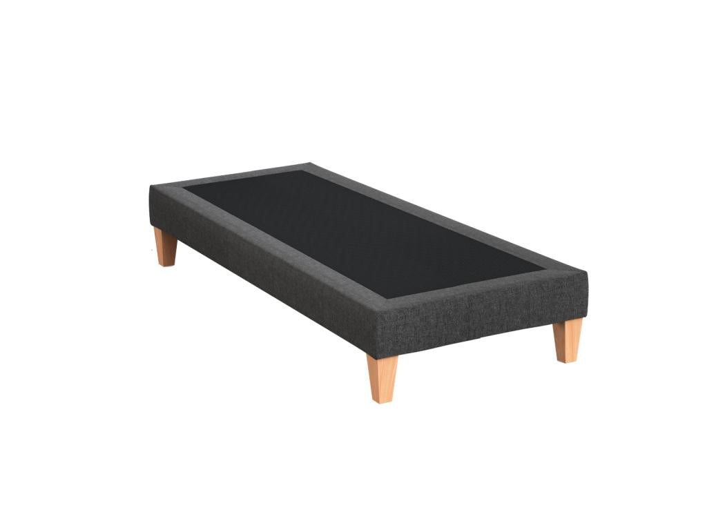 Upholstered bed base, deep grey - Vertchez 2x90x200