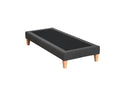 Upholstered bed base, deep grey - Vertchez 2x90x200