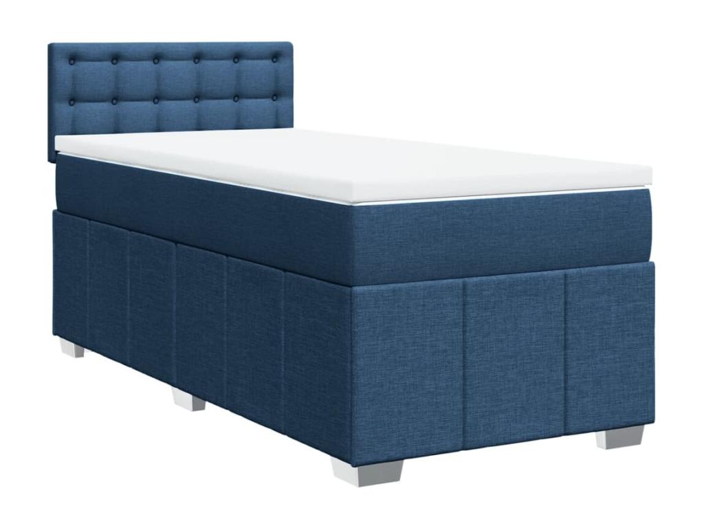 Bed base in Vertchez with blue mattress 100x200 cm fabric