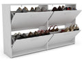 Shoe cabinet, entryway shoe cabinet, wooden, 134x29x77.5 cm