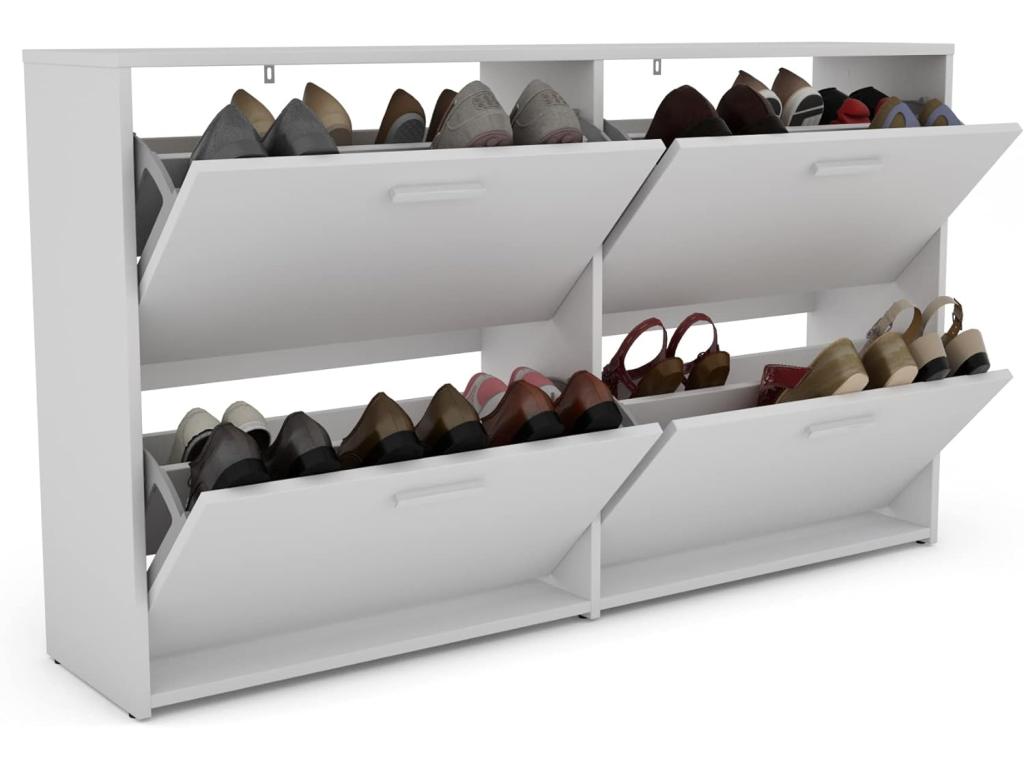 Shoe cabinet, entryway shoe cabinet, wooden, 134x29x77.5 cm