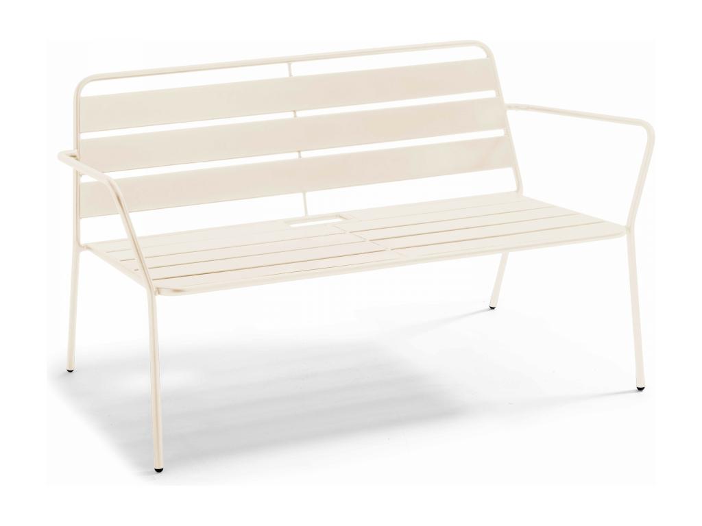 Ivory metal garden sofa - Meublita