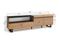 TV Stand - TV Bench 200x57x35cm For TVs up to 80" Industrial Design Oak