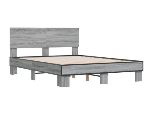 Vertchez grey bed frame 120x200 engineered wood and metal