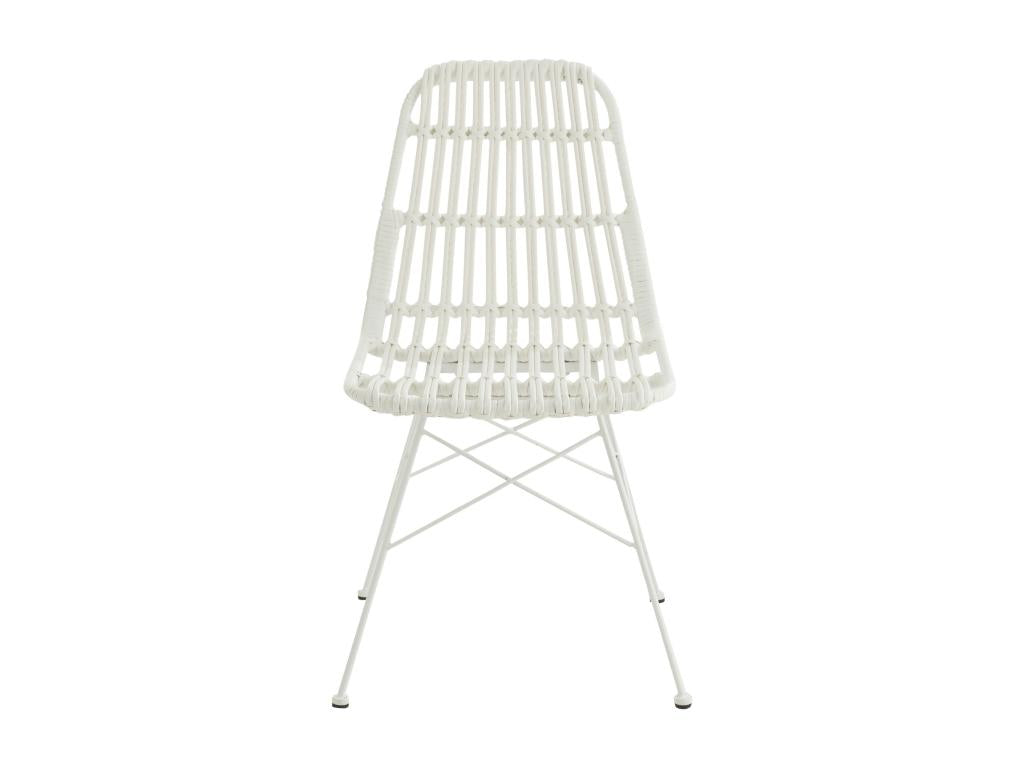 Vertchez white metal and plastic garden chair, 56.5cm long