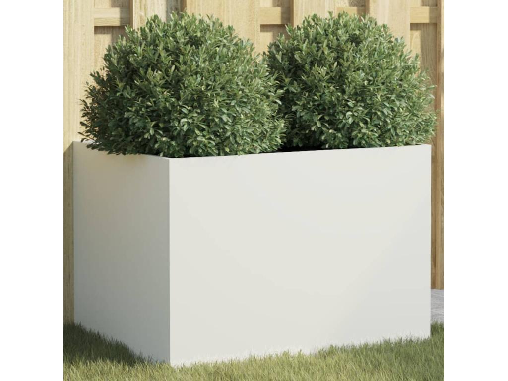 White planter 62x47x46 cm cold-rolled steel