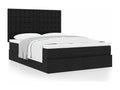 Ottoman bed frame with black mattress 140x200 cm fabric