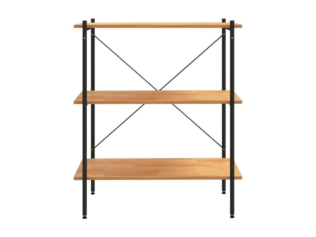 3-tier shelf, black and oak, 80x40x92 cm