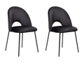 Set of 2 COVELO Black Velvet Dining Chairs