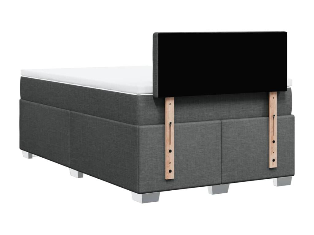 Bed base in Vertchez with dark grey mattress 120x190cm fabric