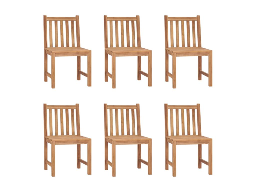 6-piece garden chair set with cushions, solid teak wood