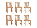 6-piece garden chair set with cushions, solid teak wood