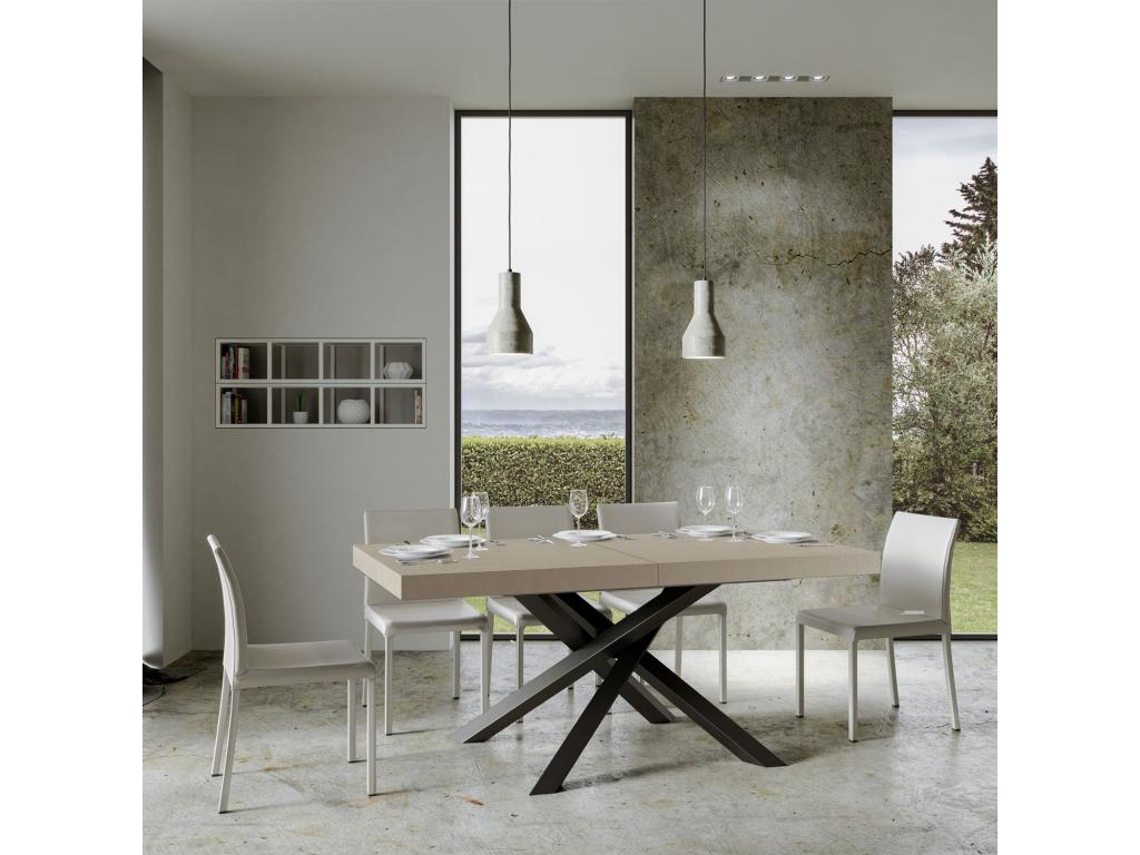 Extendable table 90x160/420 cm Flantis cashmere anthracite legs