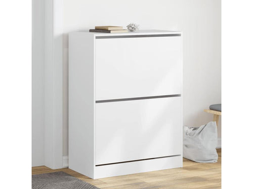 Shoe cabinet with 2 drop-down drawers, white, 80x42x108
