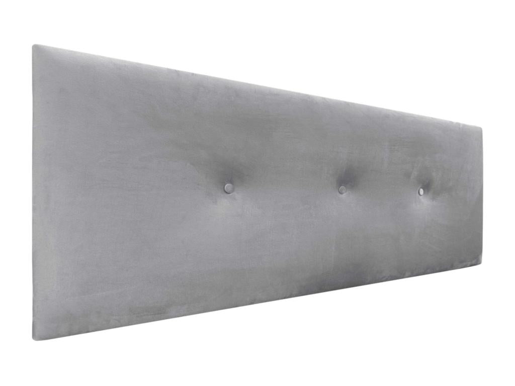 Vertchez Smooth Velvet Headboard with Buttons 145x50 Beds 120/135/140 - Light Grey