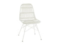 Vertchez white metal and plastic garden chair, 56.5cm long