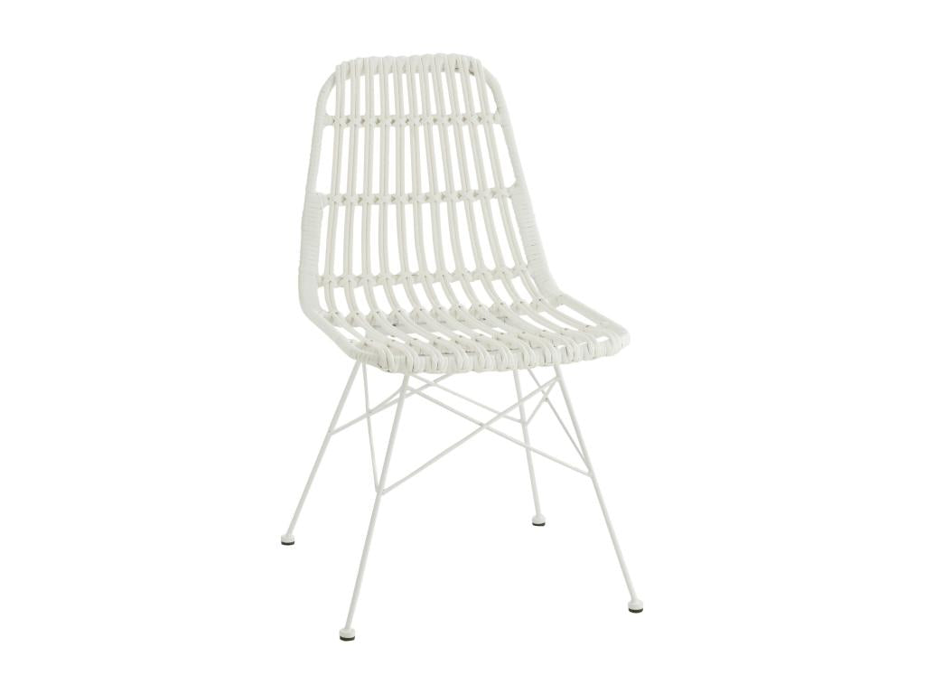 Vertchez white metal and plastic garden chair, 56.5cm long
