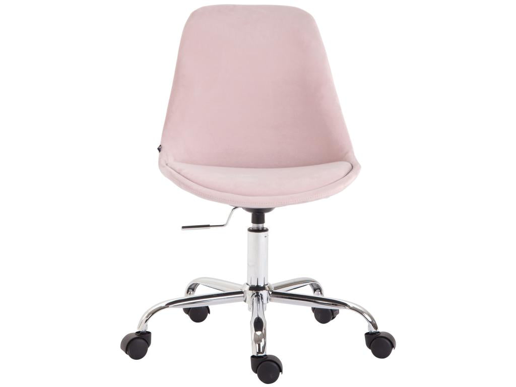 Office chair - Velvet / Chrome metal - Pink - Vertchez