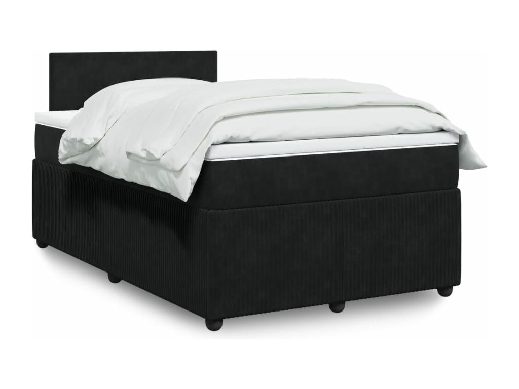 Vertchez bed base with black velvet mattress 120x200 cm