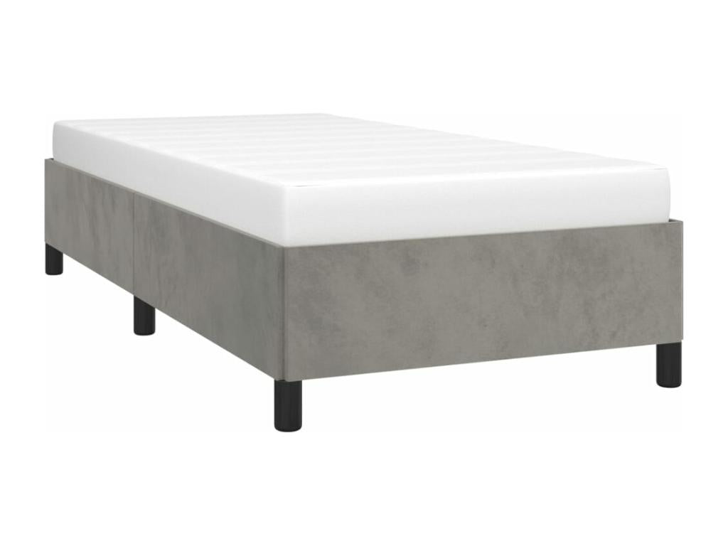 Light Grey Velvet Bed Frame 100x200 cm
