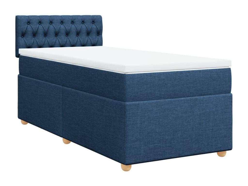 Bed base in Vertchez with blue mattress 80x200 cm fabric