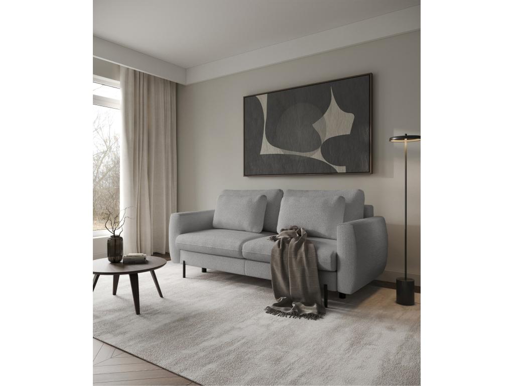 3-seater convertible sofa - in grey bouclé - Vertchez