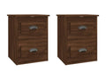 Wall-mounted bedside tables, 2 pcs, brown oak, 41.5x36x53