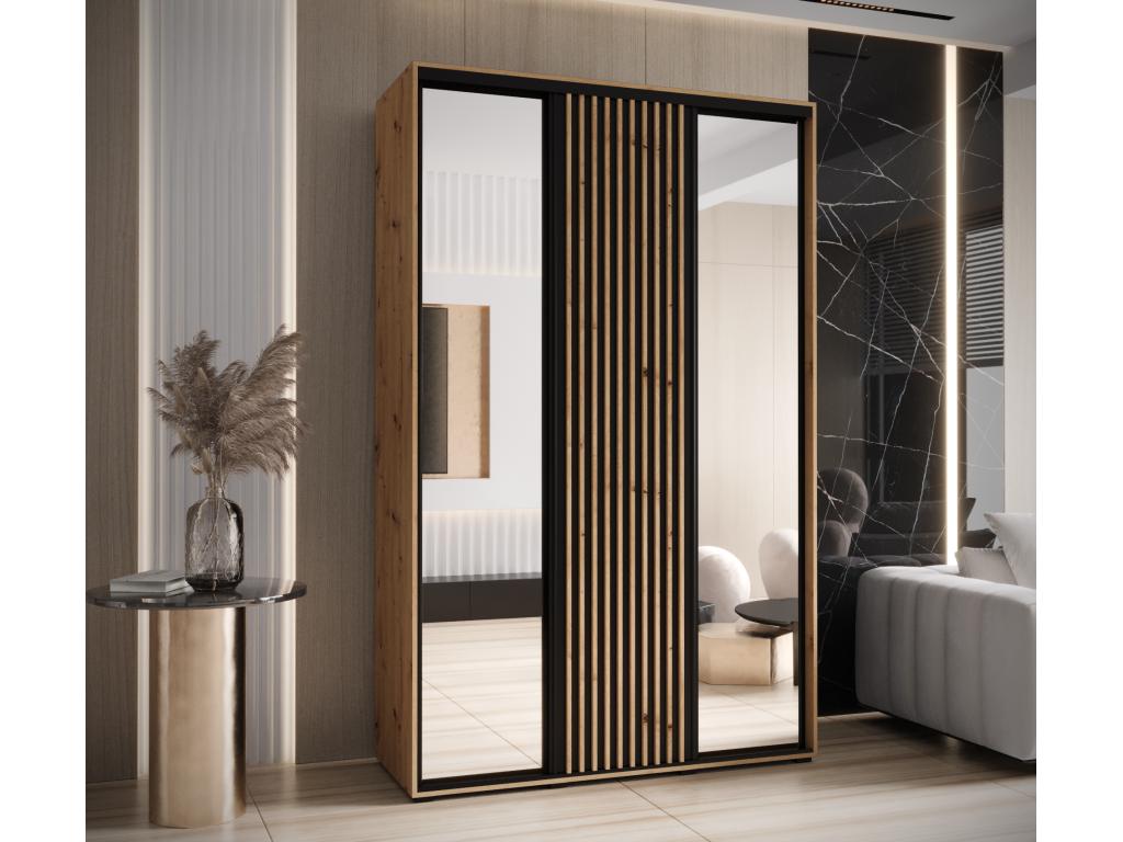Vertchez 2-Door Sliding Wardrobe 205.2/150/60 3 Doors Vertchez/Black