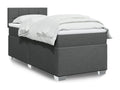 Meublita bed base with mattress, dark grey, 100x200cm, fabric